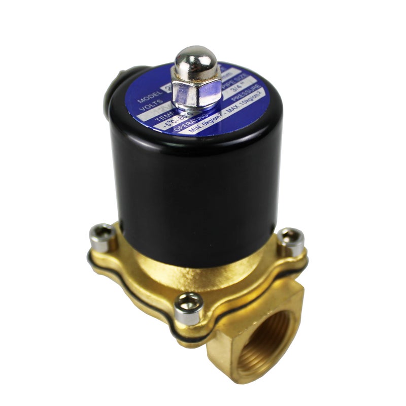 HFS(R) Electric Solenoid Valve Copper Normally Closed for Water Air Gas (12V DC 3/4IN NPT) - Image 4